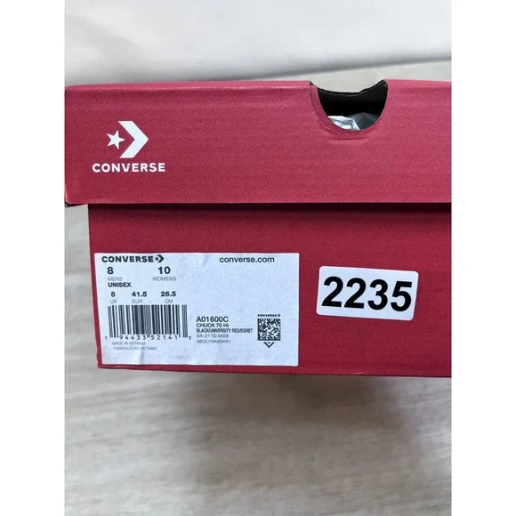 Converse Unisex Shoes M8‎ W10 Chuck Taylor 70 Embroidered Lips Love Me Black Hi - Picture 10 of 10